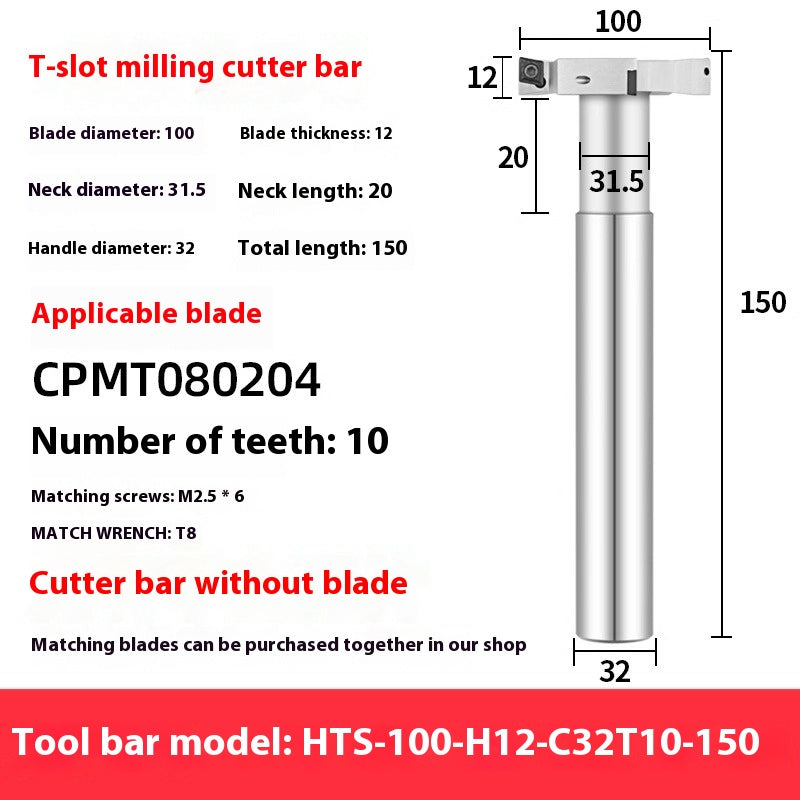 2065-T-slot milling cutter rod CNC slotting HTS three-edged machining center numerical control T-slot milling cutter rod thickness 6 8 10 12 Shandong Denso Pricision Tools Co.,Ltd.